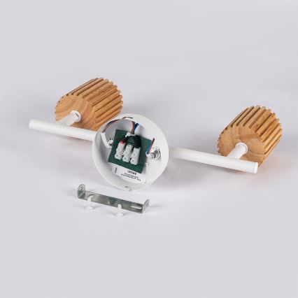Brilagi - Virziena gaismeklis MODERN WOOD 2xGU10/8W/230V koka/balta
