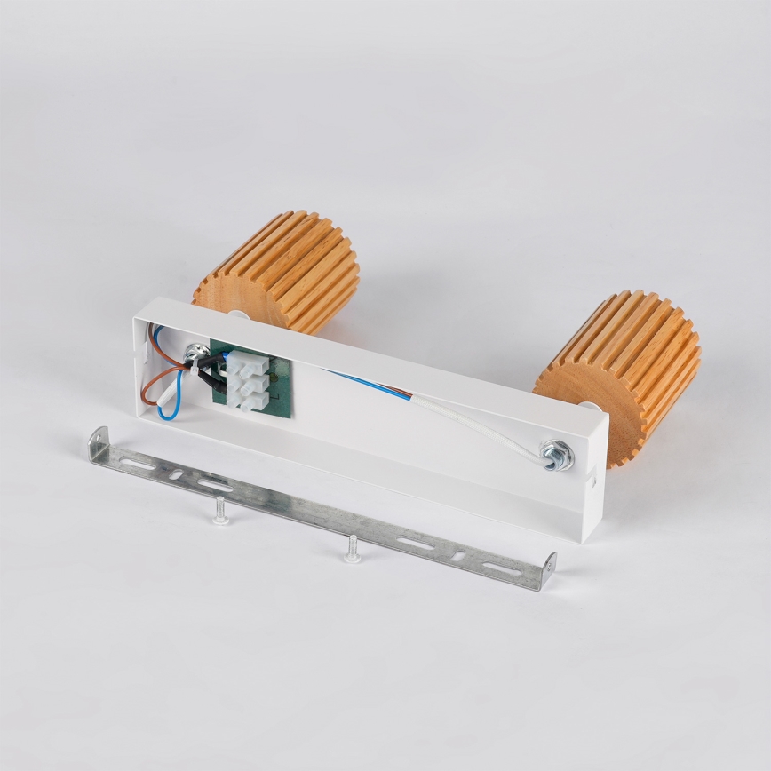 Brilagi - Virziena gaismeklis MODERN WOOD 2xGU10/8W/230V koks/balts