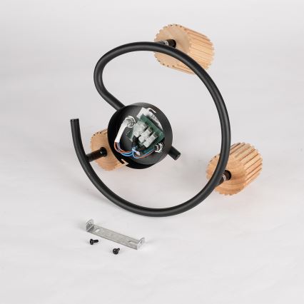 Brilagi - Virziena gaismeklis MODERN WOOD 3xGU10/8W/230V kaučuka koks/melns