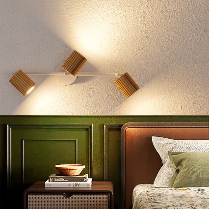 Brilagi - Virziena gaismeklis MODERN WOOD 3xGU10/8W/230V koka/balts