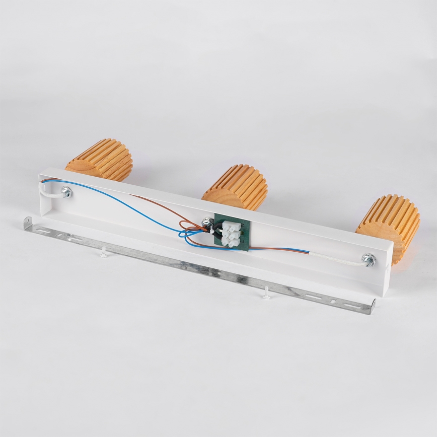 Brilagi - Virziena gaismeklis MODERN WOOD 3xGU10/8W/230V koka/balts