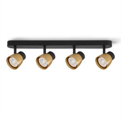 Brilagi - Virziena gaismeklis NUGGET 4xGU10/30W/230V melns/zeltains