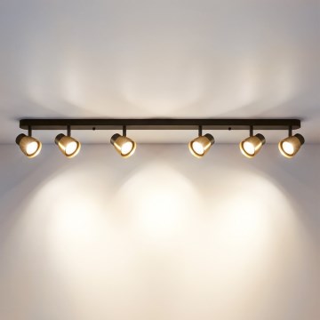 Brilagi - Virziena gaismeklis NUGGET 6xGU10/30W/230V melns/zelts