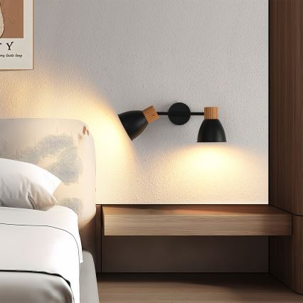 Brilagi - virziena gaismeklis ODENSE 2xE14/10W/230V kaučuka koks/melns