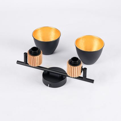 Brilagi - virziena gaismeklis ODENSE 2xE14/10W/230V kaučuka koks/melns