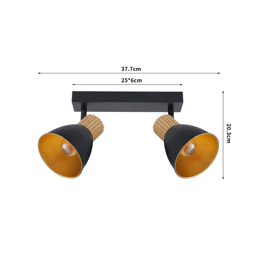 Brilagi - Virziena gaismeklis ODENSE 2xE14/10W/230V kaučuka koks/melns