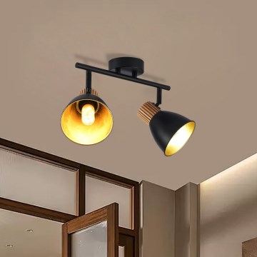 Brilagi - virziena gaismeklis ODENSE 2xE14/10W/230V koka/melns