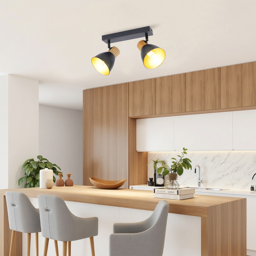 Brilagi - Virziena gaismeklis ODENSE 2xE14/10W/230V koks/melns