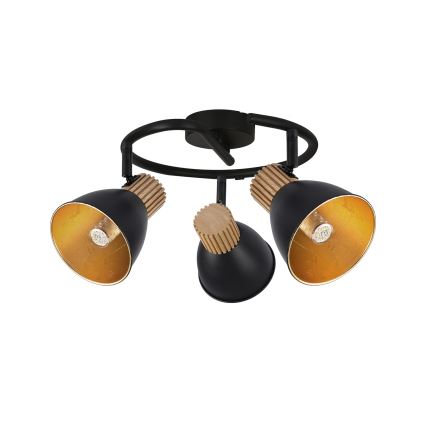 Brilagi - Virziena gaismeklis ODENSE 3xE14/10W/230V kaučuka koks/melns