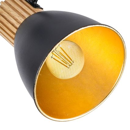 Brilagi - Virziena gaismeklis ODENSE 3xE14/10W/230V kaučuka koks/melns