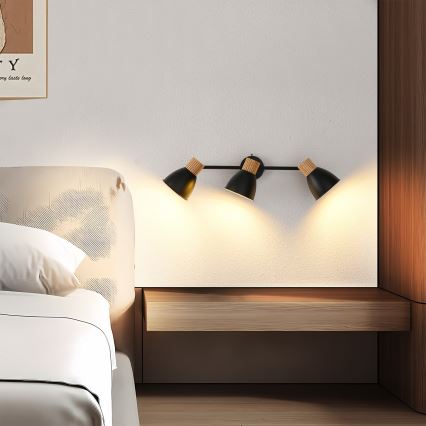 Brilagi - virziena gaismeklis ODENSE 3xE14/10W/230V kaučuka koks/melns