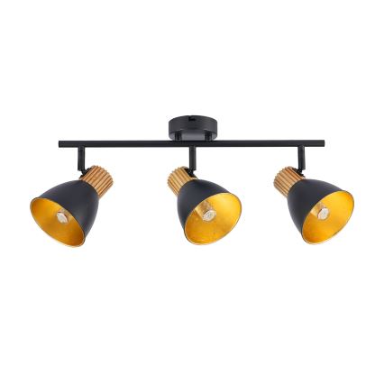 Brilagi - virziena gaismeklis ODENSE 3xE14/10W/230V kaučuka koks/melns