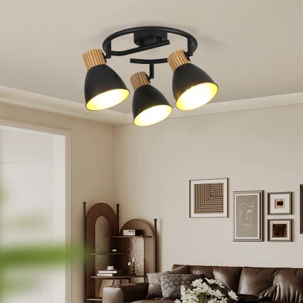 Brilagi - Virziena gaismeklis ODENSE 3xE14/10W/230V koks/melns