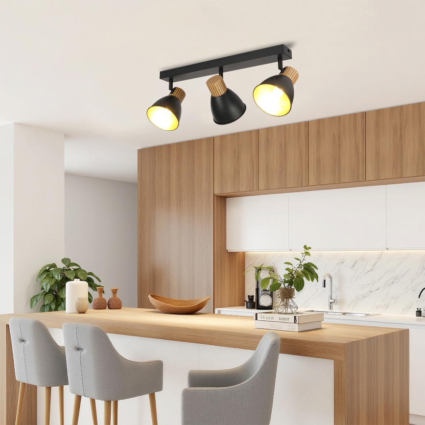 Brilagi - Virziena gaismeklis ODENSE 3xE14/10W/230V koks/melns