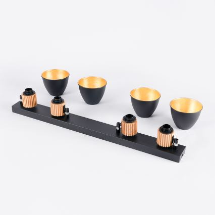 Brilagi - Virziena gaismeklis ODENSE 4xE14/10W/230V kaučuka koks/melns