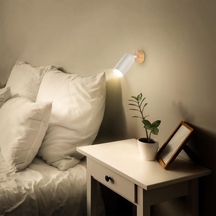 Brilagi - Virziena gaismeklis SELE 1xGU10/30W/230V balts/ozola dekors