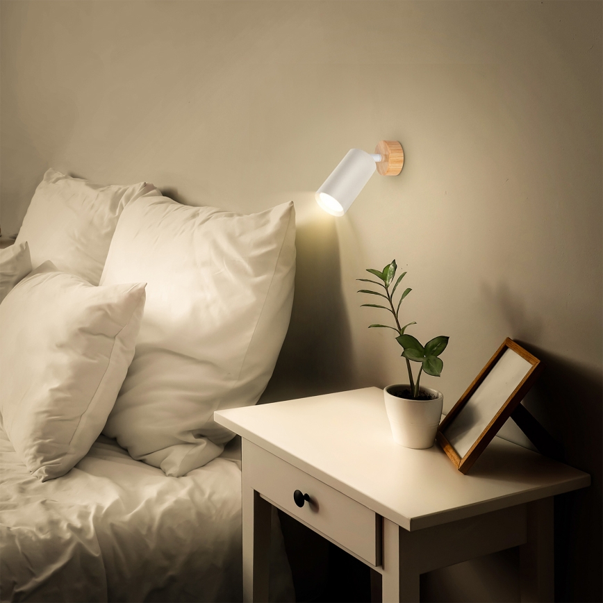 Brilagi - Virziena gaismeklis SELE 1xGU10/30W/230V balts/ozola dekors