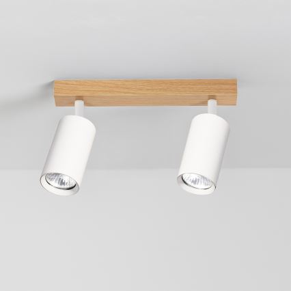 Brilagi - virziena gaismeklis SELE 2xGU10/30W/230V balts/ozolkoka dekors