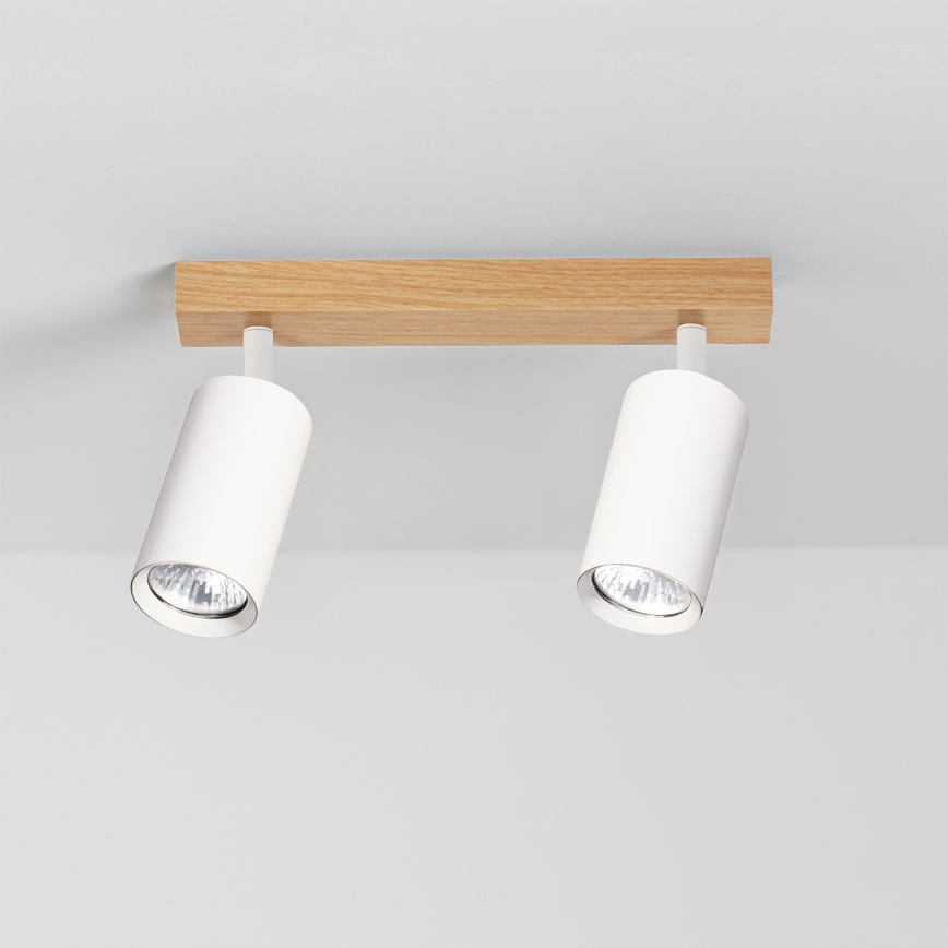 Brilagi - virziena gaismeklis SELE 2xGU10/30W/230V balts/ozolkoka dekors