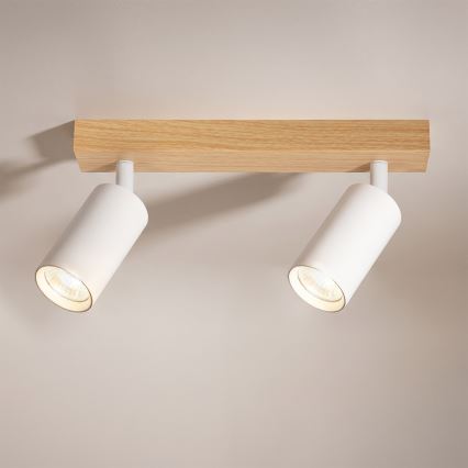 Brilagi - virziena gaismeklis SELE 2xGU10/30W/230V balts/ozolkoka dekors