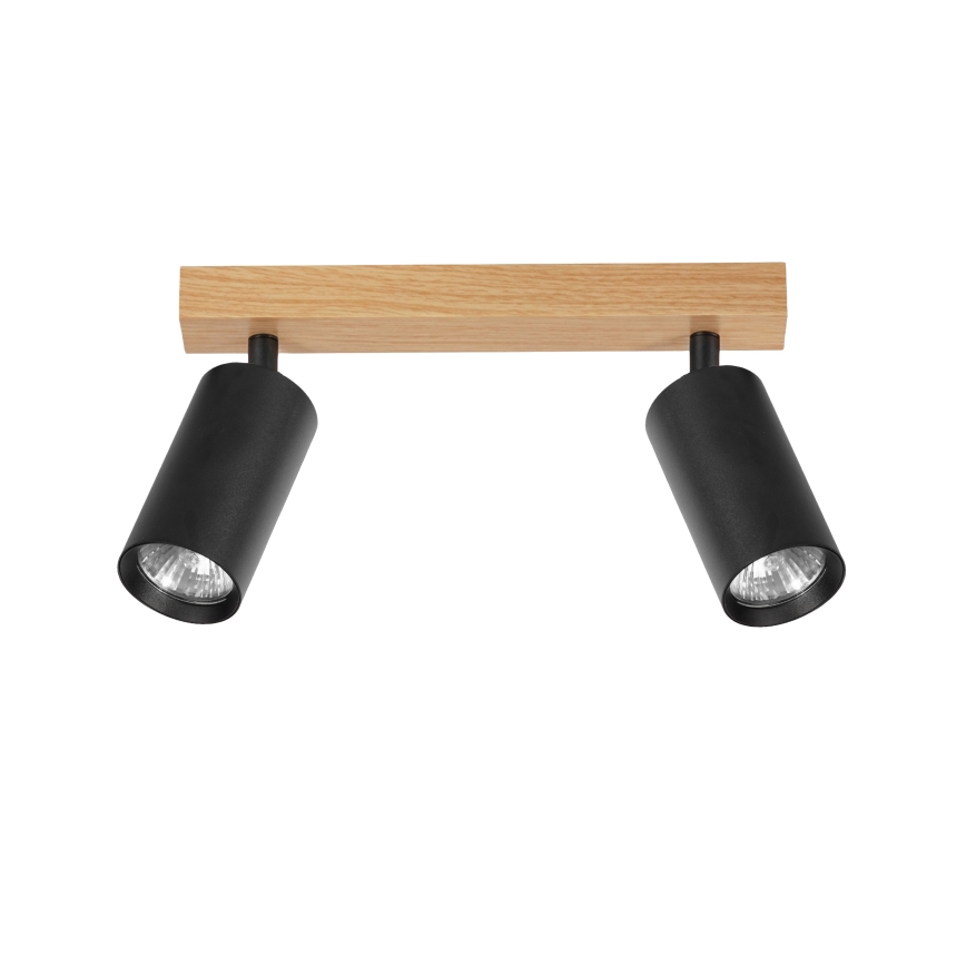 Brilagi - Virziena gaismeklis SELE 2xGU10/30W/230V melns/ozola dekors