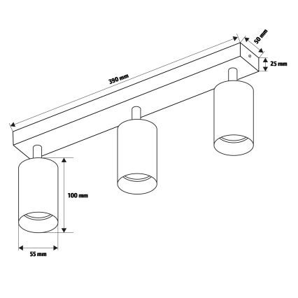 Brilagi - Virziena gaismeklis SELE 3xGU10/30W/230V bēšs