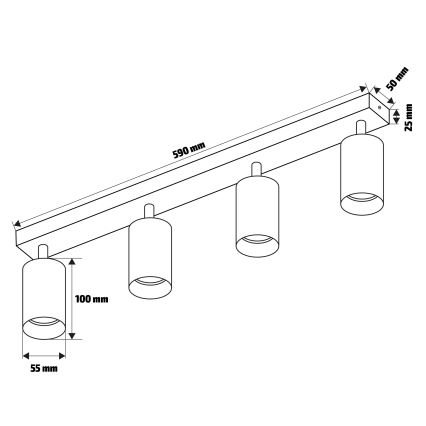 Brilagi - Virziena gaismeklis SELE 4xGU10/30W/230V bēšs