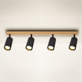 Brilagi - Virziena gaismeklis SELE 4xGU10/30W/230V melns/ozola dekors