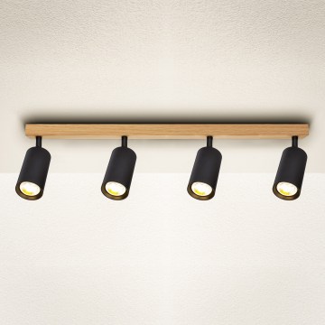 Brilagi - Virziena gaismeklis SELE 4xGU10/30W/230V melns/ozola dekors