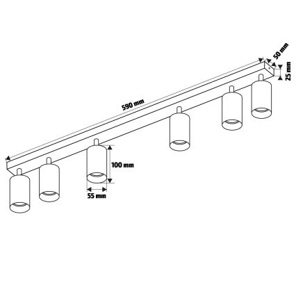 Brilagi - Virziena gaismeklis SELE 6xGU10/30W/230V bēšs
