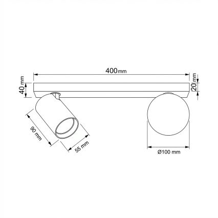 Brilagi - Virziena gaismeklis SELE BALL 1xGU10/30W/230V + 1xG9/10W balts