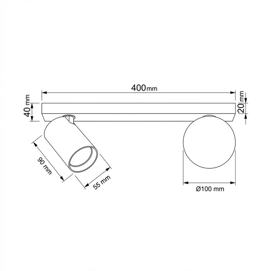 Brilagi - Virziena gaismeklis SELE BALL 1xGU10/30W/230V + 1xG9/10W balts