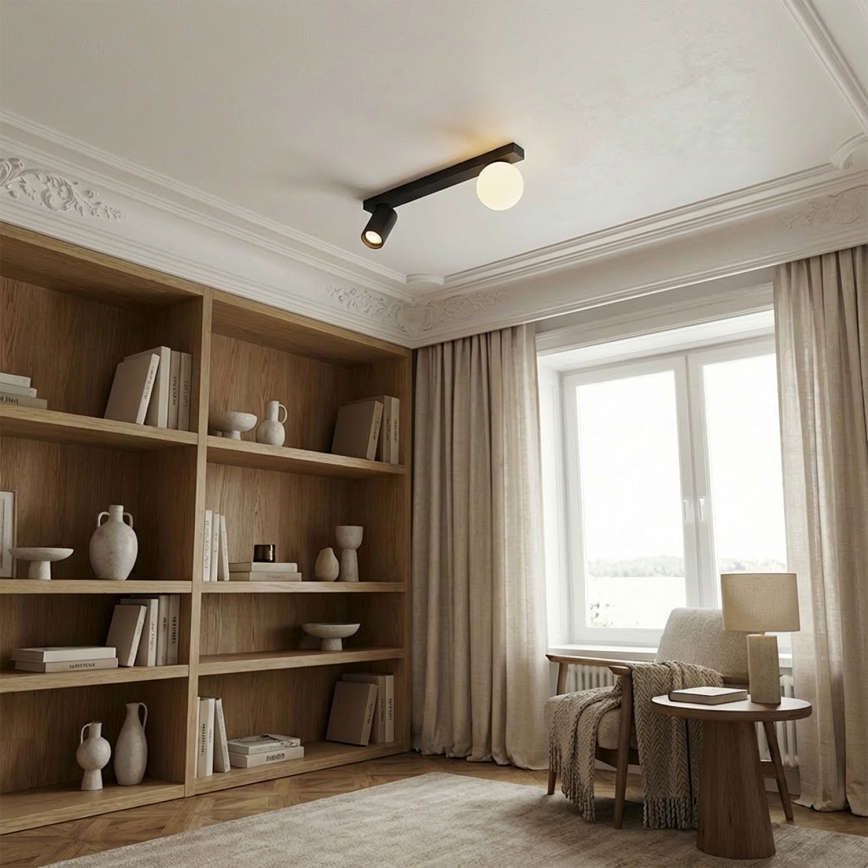 Brilagi - Virziena gaismeklis SELE BALL 1xGU10/30W/230V + 1xG9/10W melns