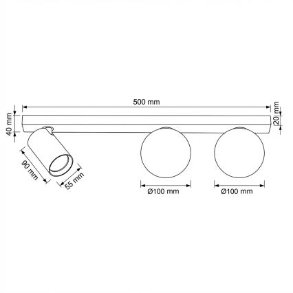 Brilagi - Virziena gaismeklis SELE BALL 1xGU10/30W/230V + 2xG9/10W balts