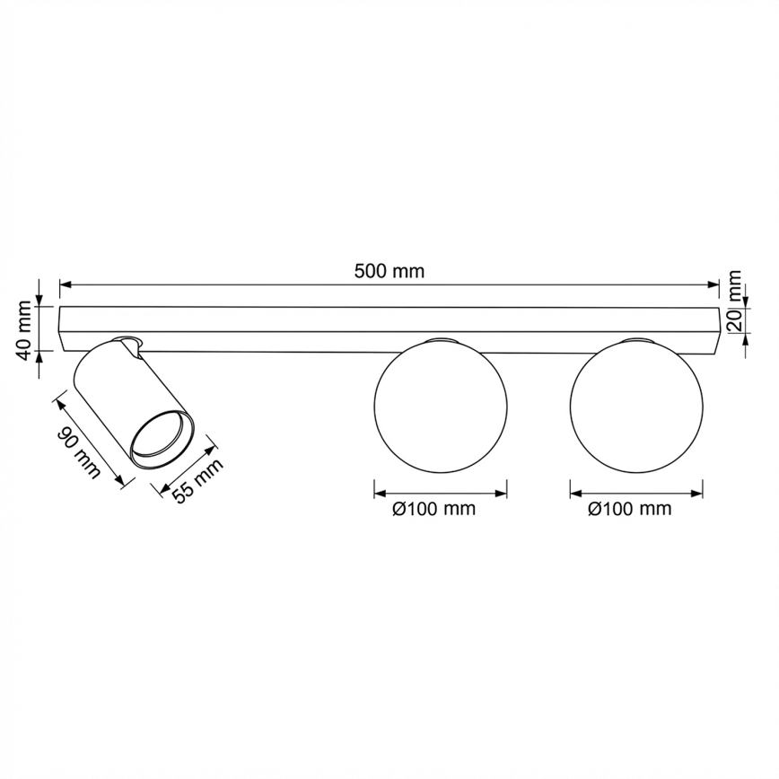 Brilagi - Virziena gaismeklis SELE BALL 1xGU10/30W/230V + 2xG9/10W bēšs