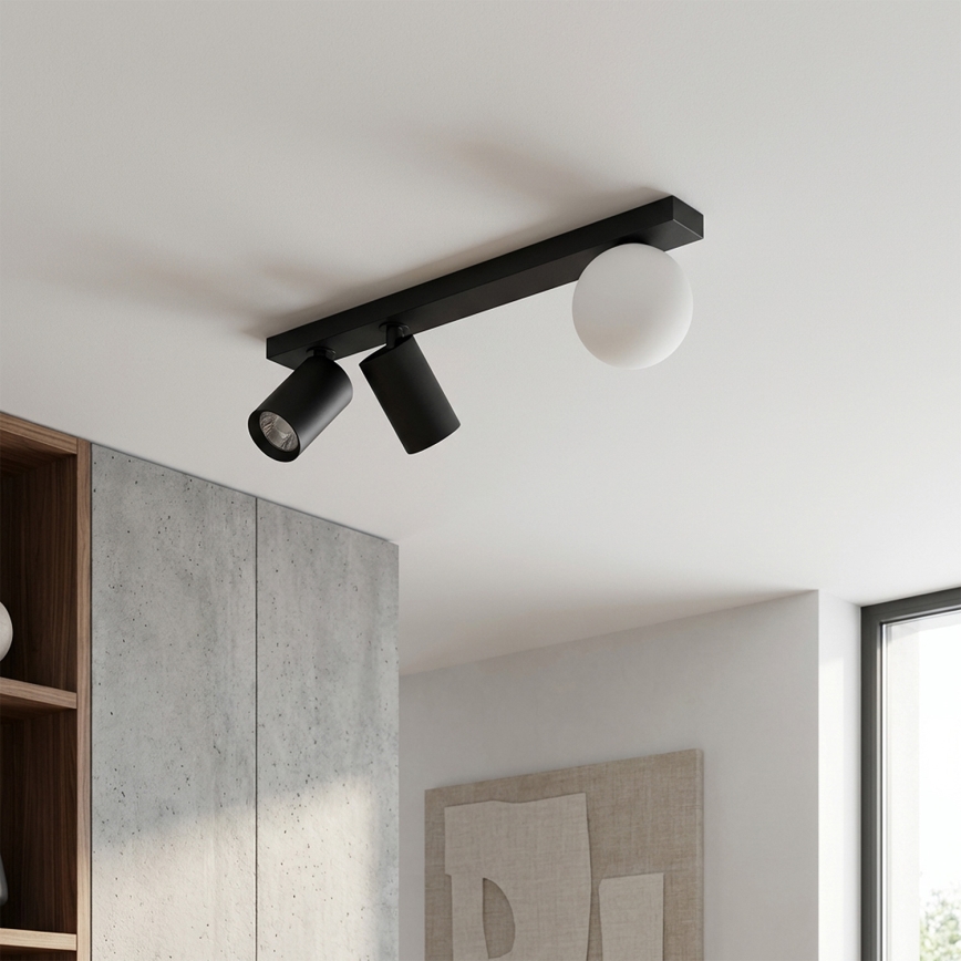 Brilagi - Virziena gaismeklis SELE BALL 2xGU10/30W/230V + 1xG9/10W melns