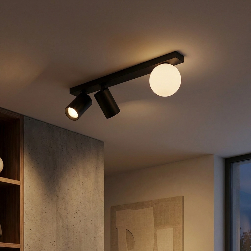 Brilagi - Virziena gaismeklis SELE BALL 2xGU10/30W/230V + 1xG9/10W melns