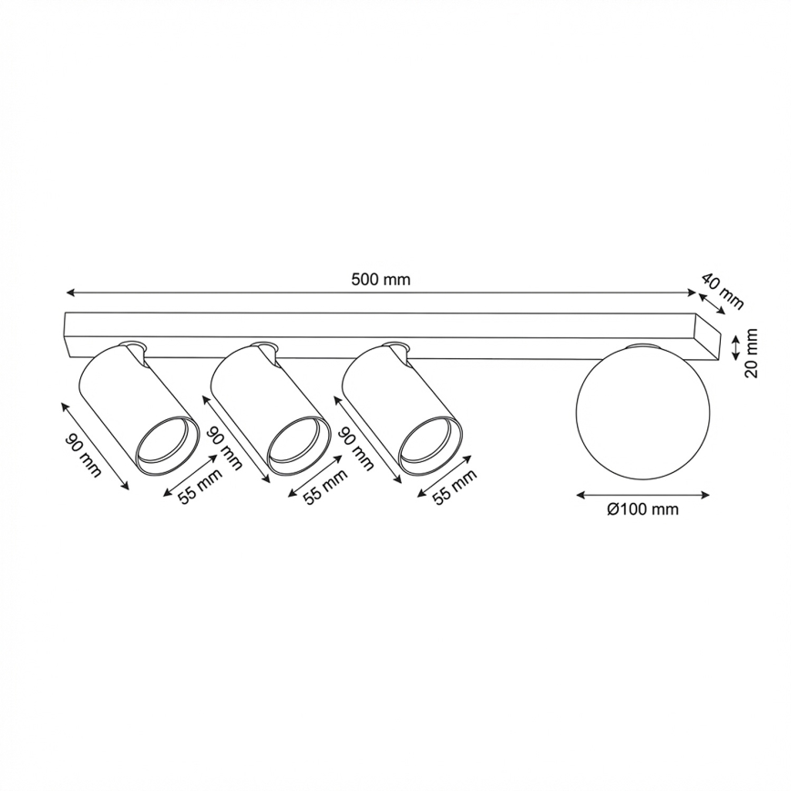 Brilagi - Virziena gaismeklis SELE BALL 3xGU10/30W/230V + 1xG9/10W balts