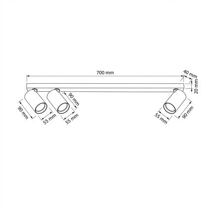 Brilagi - Virziena gaismeklis SELE LONG 3xGU10/30W/230V bēšs