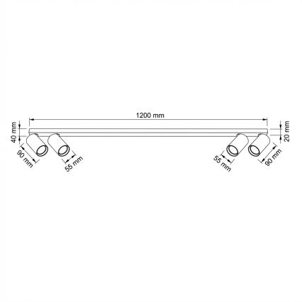 Brilagi - Virziena gaismeklis SELE LONG 4xGU10/30W/230V balts