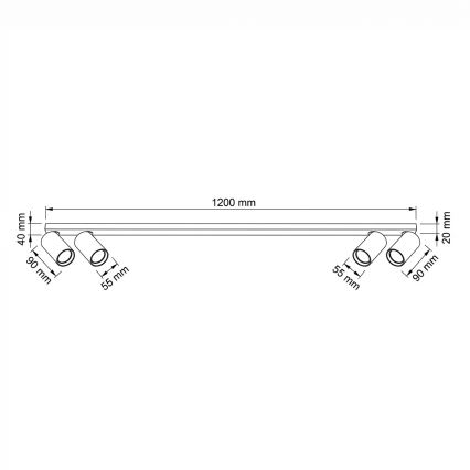 BRILAGI - Virziena gaismeklis SELE LONG 4xGU10/30W/230V bēšs