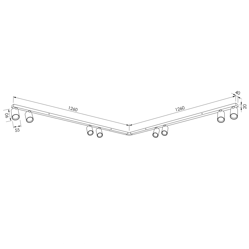 BRILAGI - Virziena gaismeklis SELE LONG 8xGU10/30W/230V bēšs