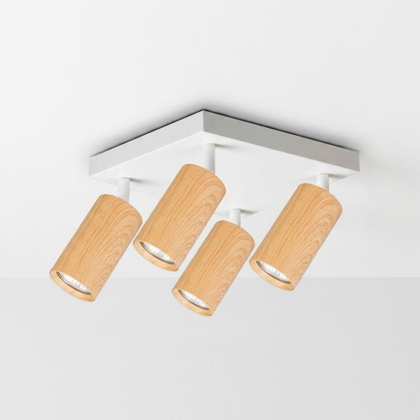 BRILAGI - Virziena gaismeklis SELE SQUARE 4xGU10/30W/230V balts/ozola dekors