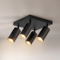 Brilagi - Virziena gaismeklis SELE SQUARE 4xGU10/30W/230V melns/zelts