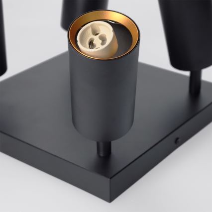 BRILAGI - Virziena gaismeklis SELE SQUARE 4xGU10/30W/230V melns/zelts