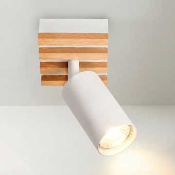 Brilagi - Virziena gaismeklis SELE WOOD 1xGU10/30W/230V balts/koks