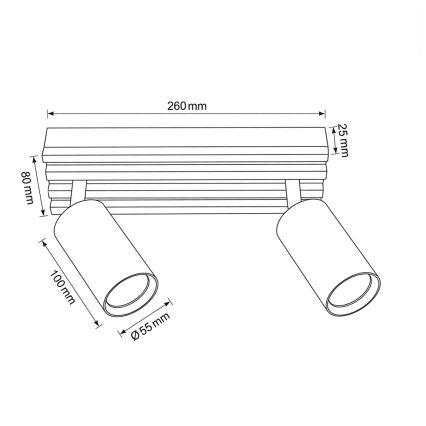 Brilagi - Virziena gaismeklis SELE WOOD 2xGU10/30W/230V balts/koks