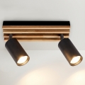 Brilagi - virziena gaismeklis SELE WOOD 2xGU10/30W/230V melns/koks
