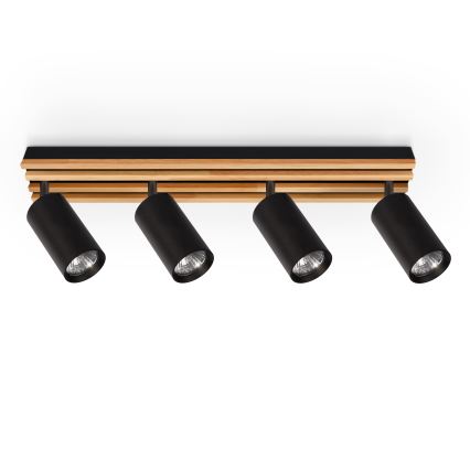 Brilagi - Virziena gaismeklis SELE WOOD 4xGU10/30W/230V melns/koks