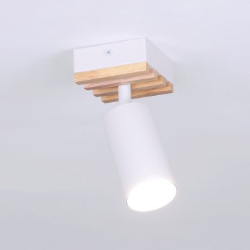 Brilagi - Virziena gaismeklis SELE WOOD ACOUSTIC 1xGU10/30W/230V balts/koks